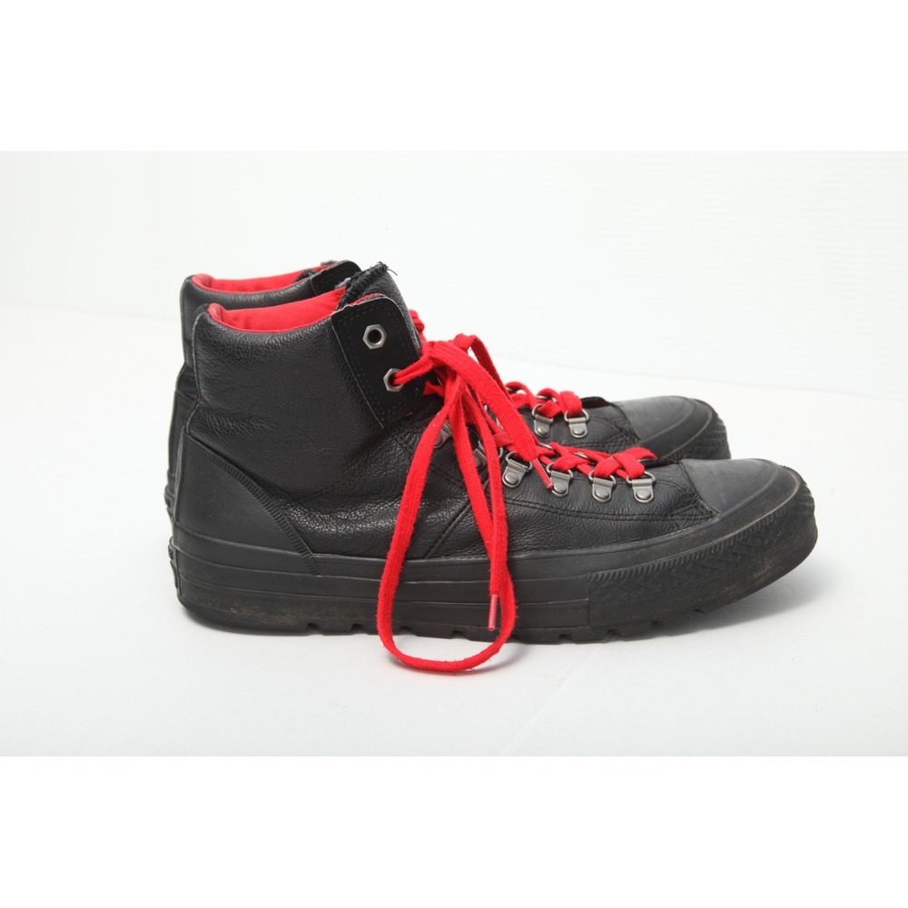 Converse Chuck Taylor Street Hiker Black Leather Red Laces High Top Boots Men 11 - Picture 4 of 13
